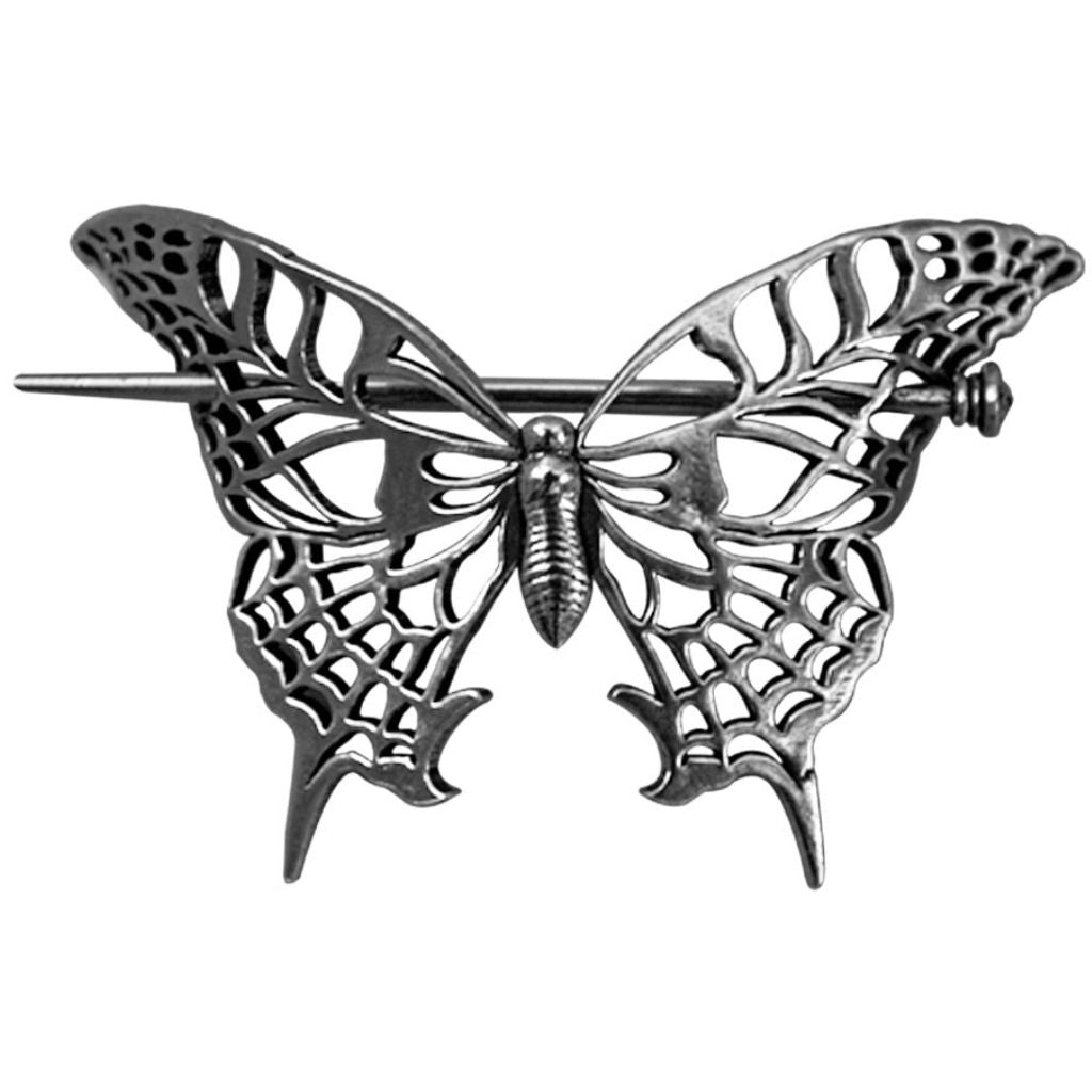 Oberon Design Hand-Cast Metal Hair Stick, Hair Slide, Butterfly