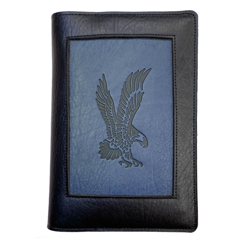 Refillable leather Icon Journal Eagle Design in Blue by Oberon Design
