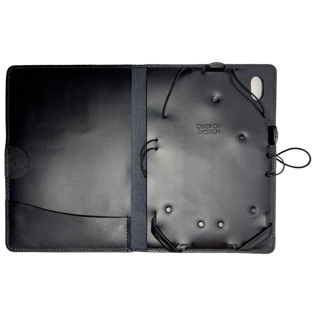 Oberon Design Leather iPad Mini 6 Cover, Case, Navy Interior