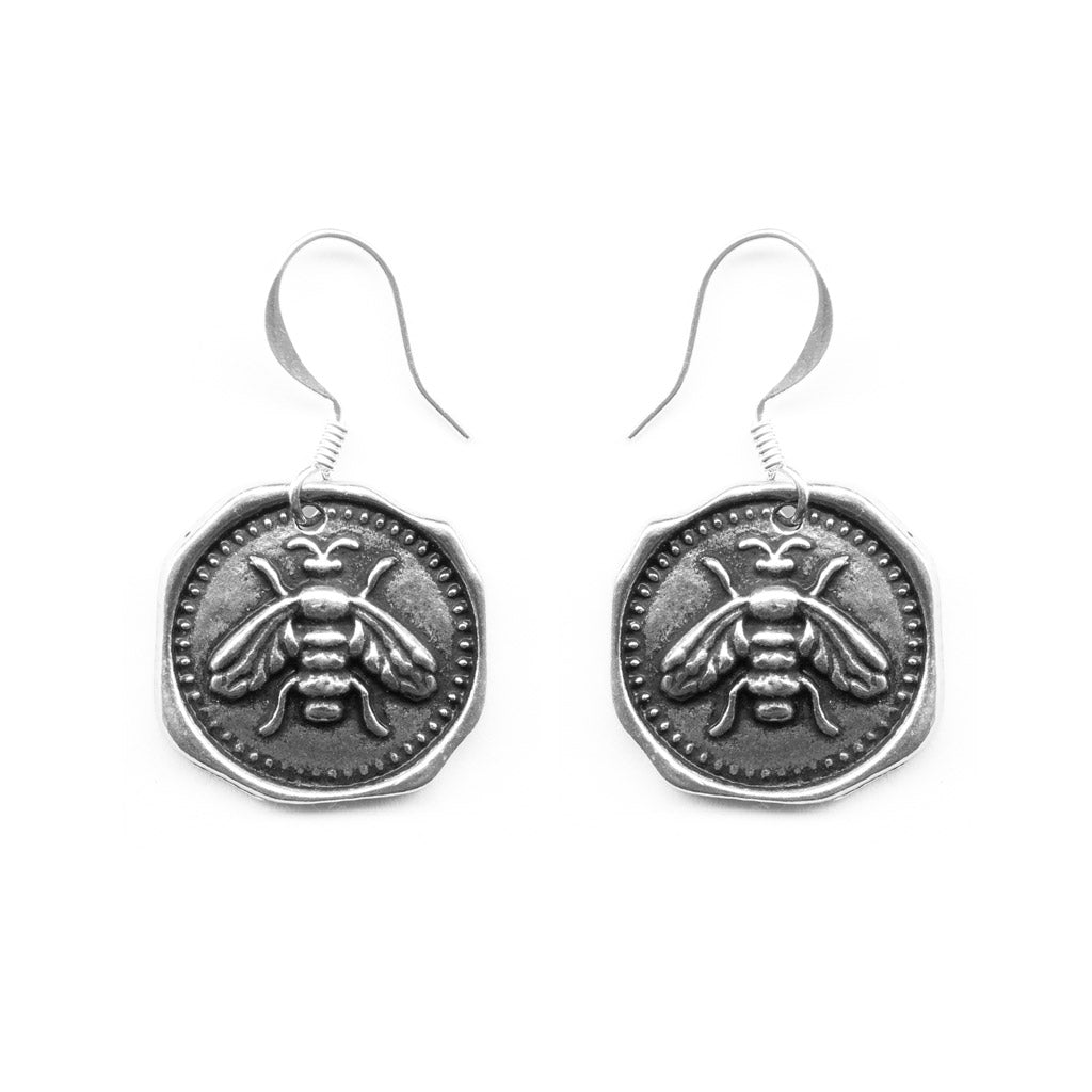 Oberon Design Britannia Metal Jewelry, Earrings, Honey Bee