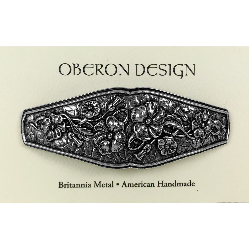 Oberon Design Hair Clip, Barrette, Hair Accessory, Flowers, Card