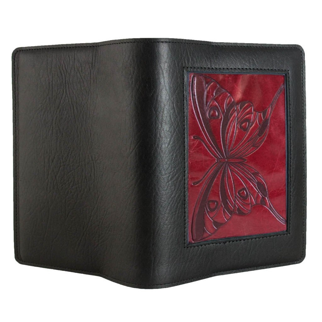 Oberon Design Leather Icon Journal Butterfly open