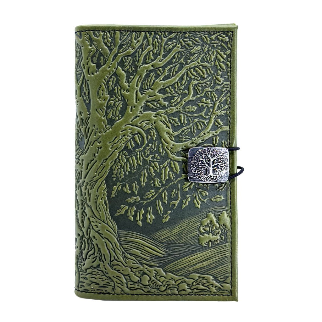 Oberon Design Premium Leather Women's Wallet, Tree of Life, Fern