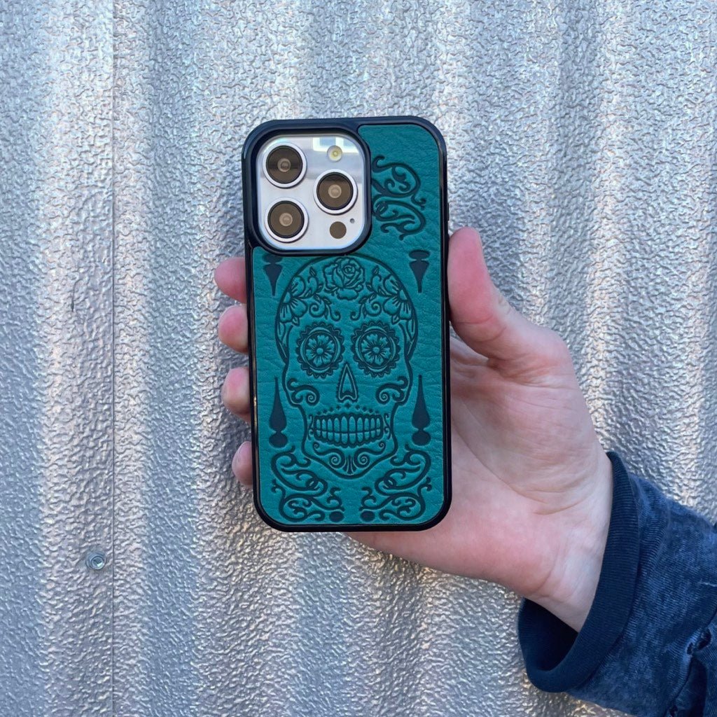 Oberon Design iPhone Case, Sugar Skull in Teal