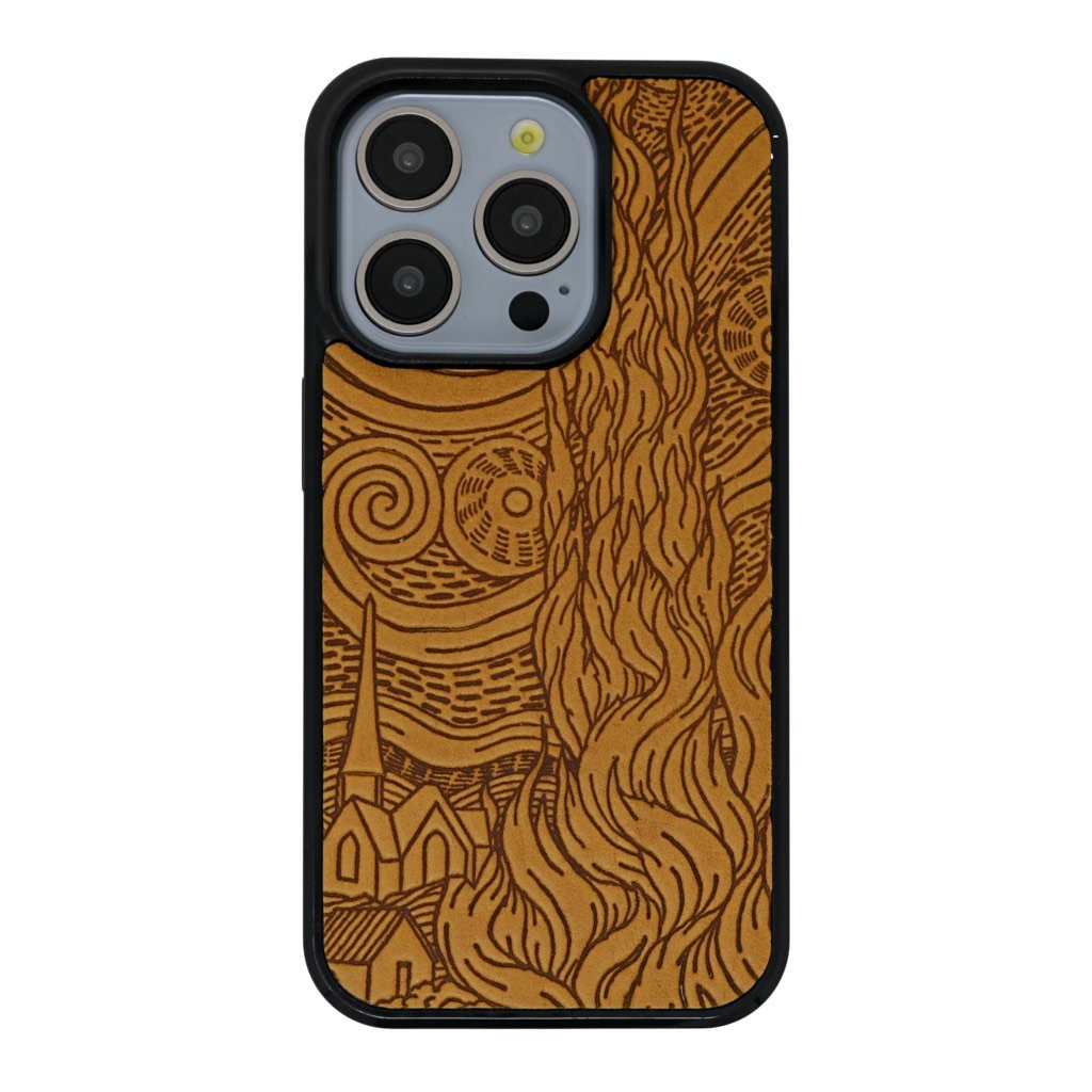 Oberon Design iPhone Case, Van Gogh Sky in Marigold