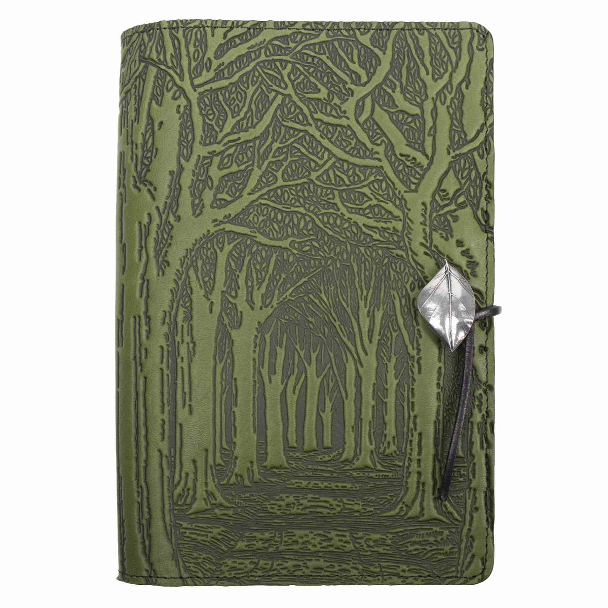Oberon Design Leather Refillable Journal Cover, Avenue of Trees, Fern
