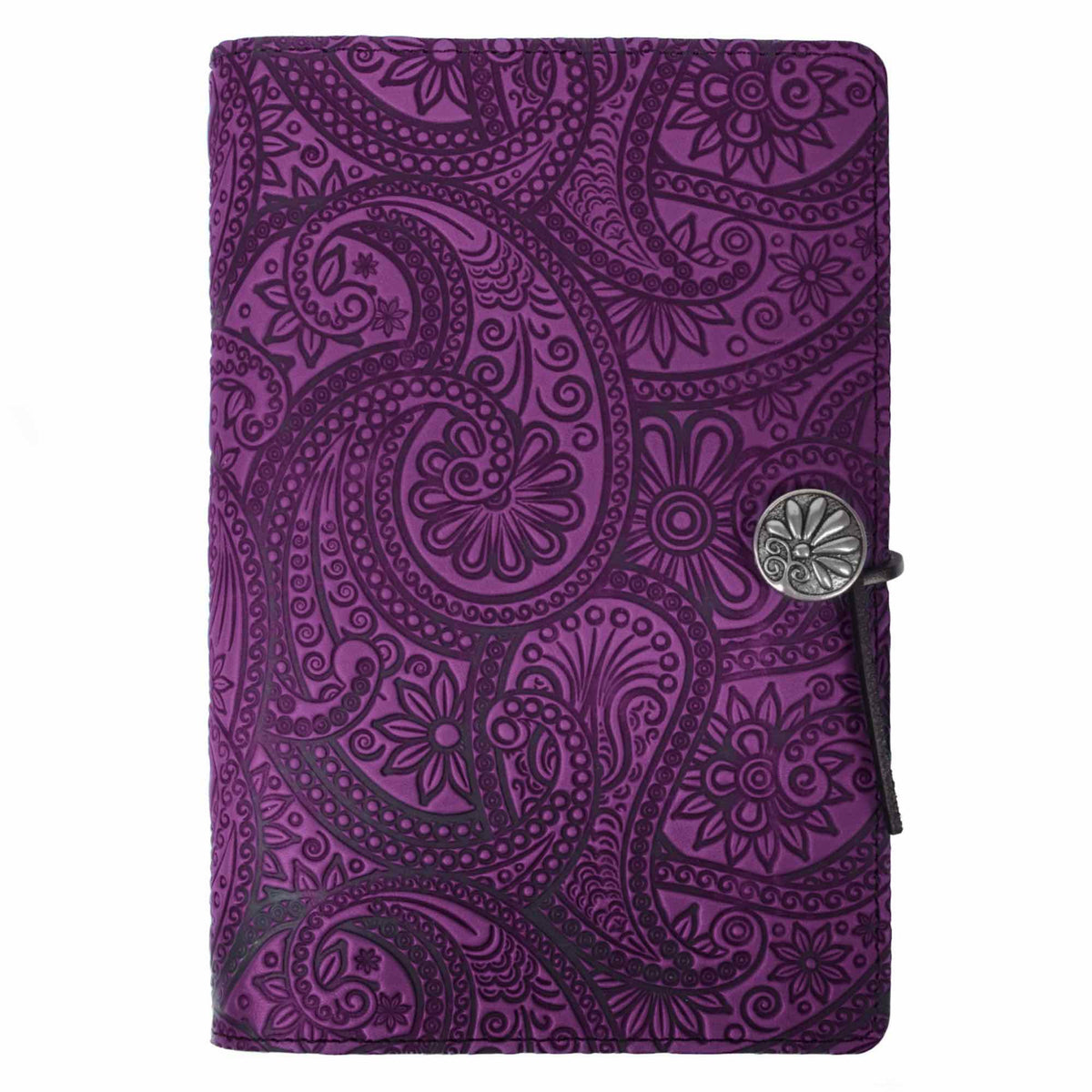 Leather Journal Cover, Paisley in Orchid by Oberon Design
