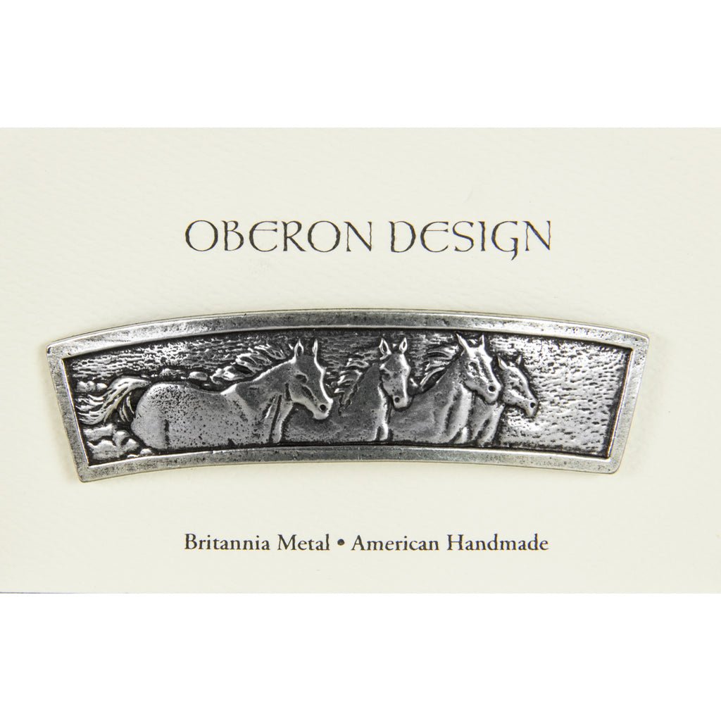 Oberon Design Hair Clip, Barrette, Hair Accessory, Horses, Card