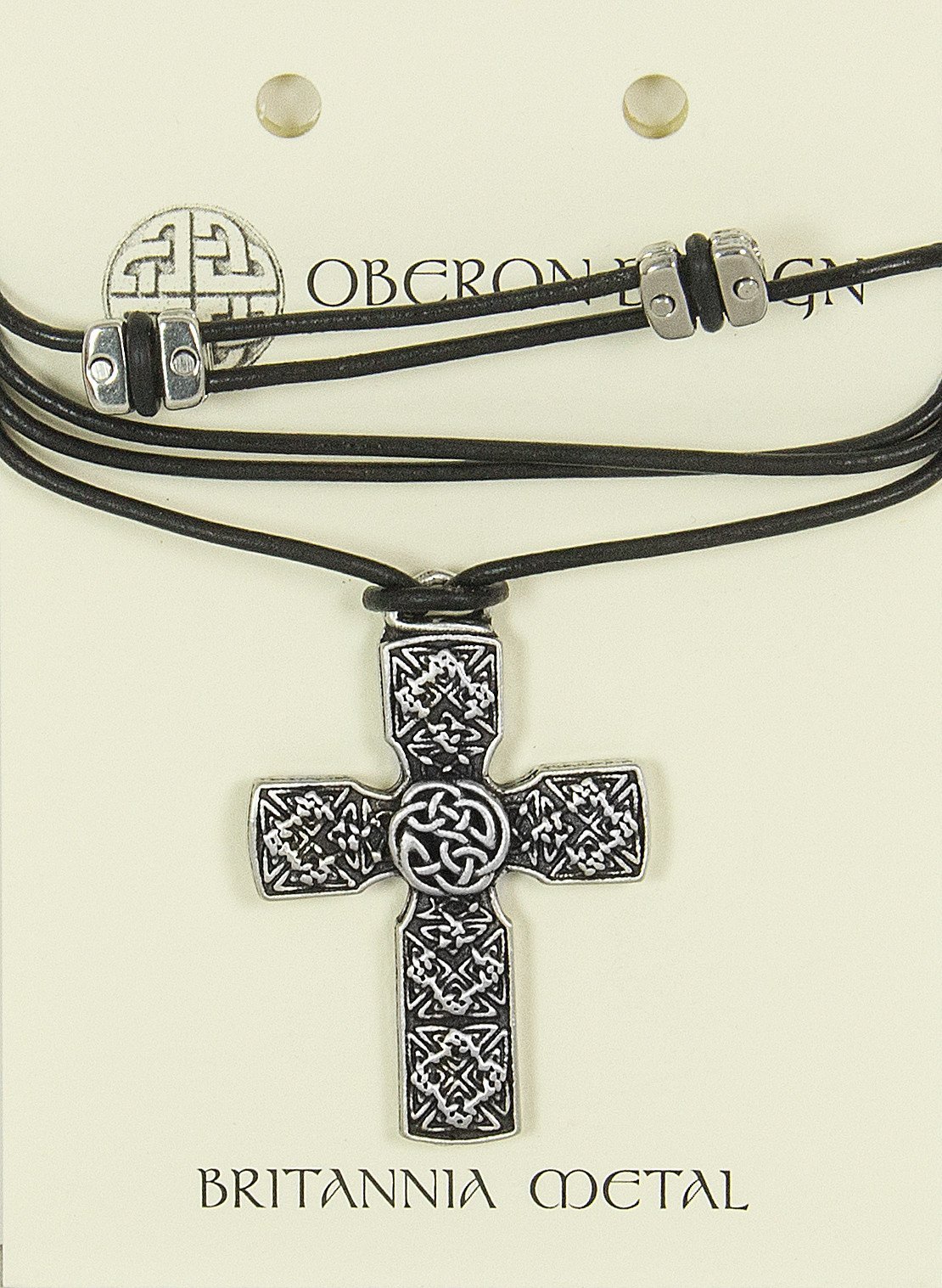 Oberon Design Britannia Metal Jewelry, Necklace, Celtic Cross