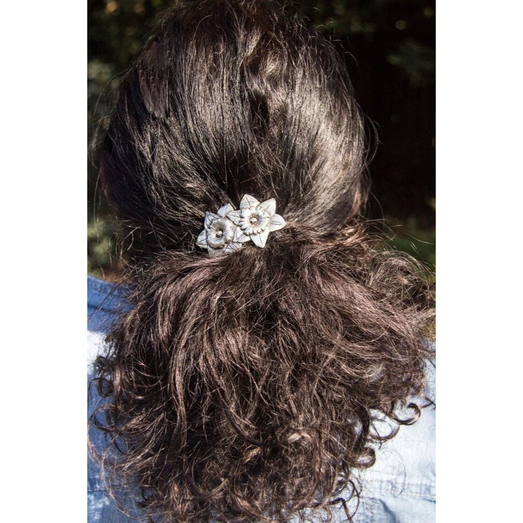 Oberon Design Ponytail Holder, Women's Hair Tie, Daffodil