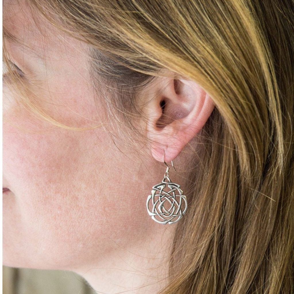 Oberon Design Britannia Metal Jewelry, Earrings, Eternity Knot