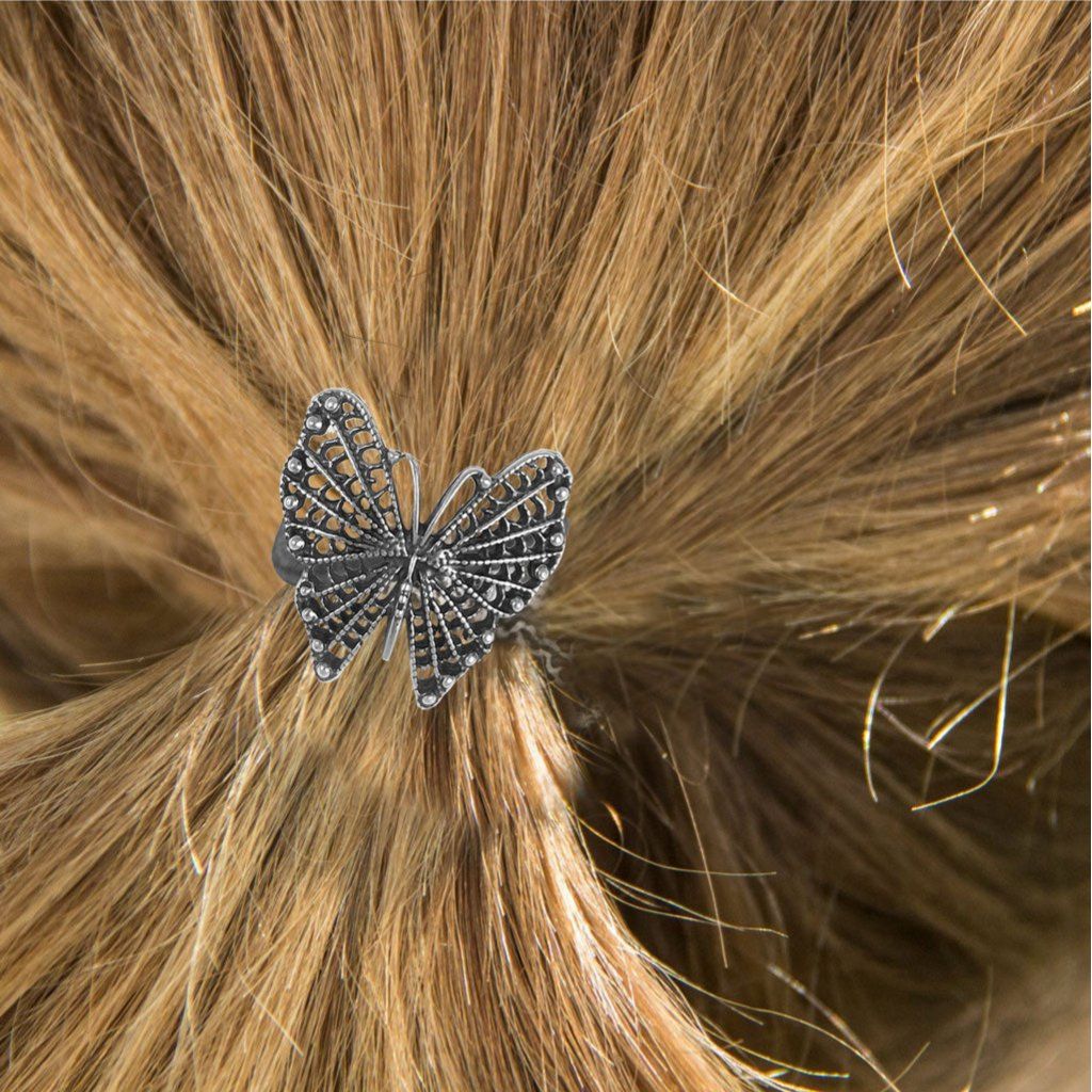 Oberon Design Ponytail Holder, Women&#39;s Hair Tie, Butterfly, Ponytail