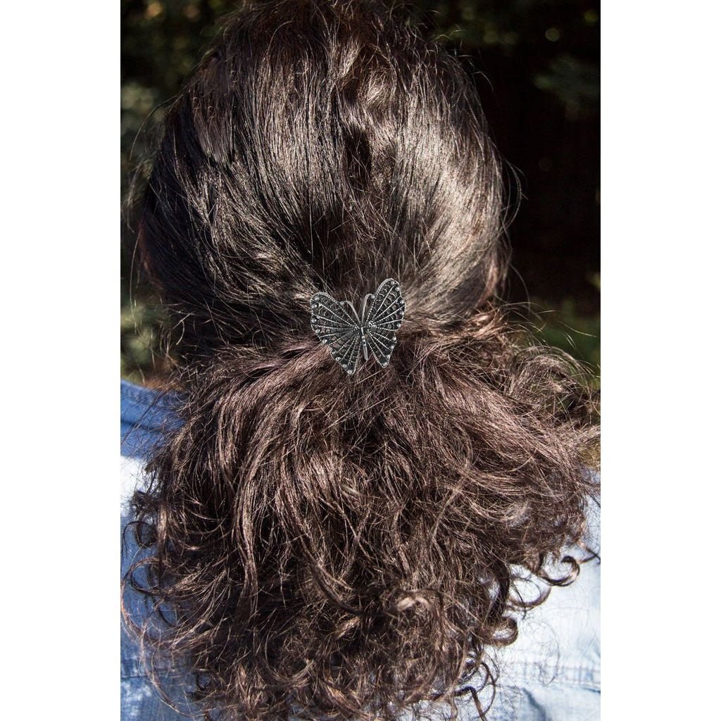 Oberon Design Ponytail Holder, Women&#39;s Hair Tie, Butterfly, Partial