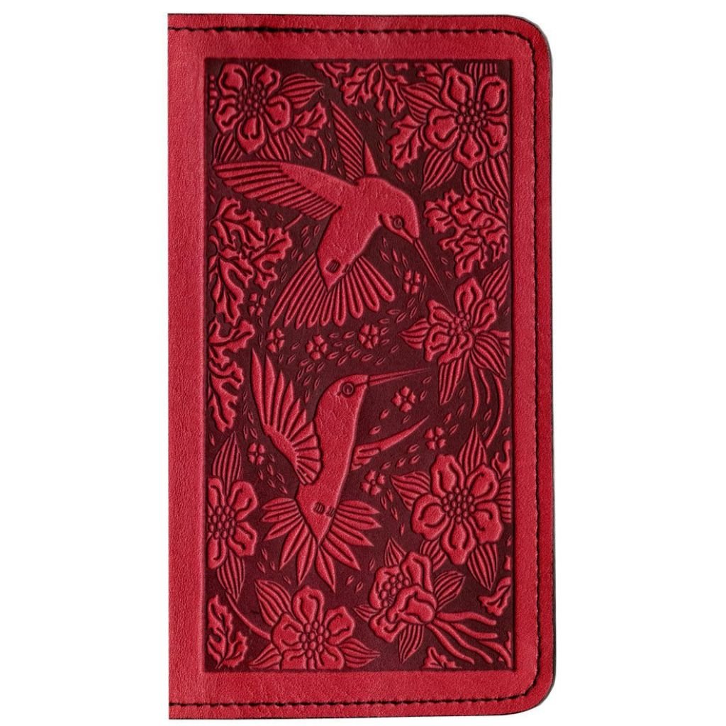 Checkbook Cover, Hummingbird, Red