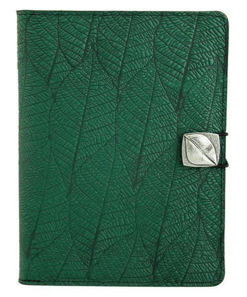 Oberon Design Leather Cover for Kindle Oasis, Fallen Leaves in Green