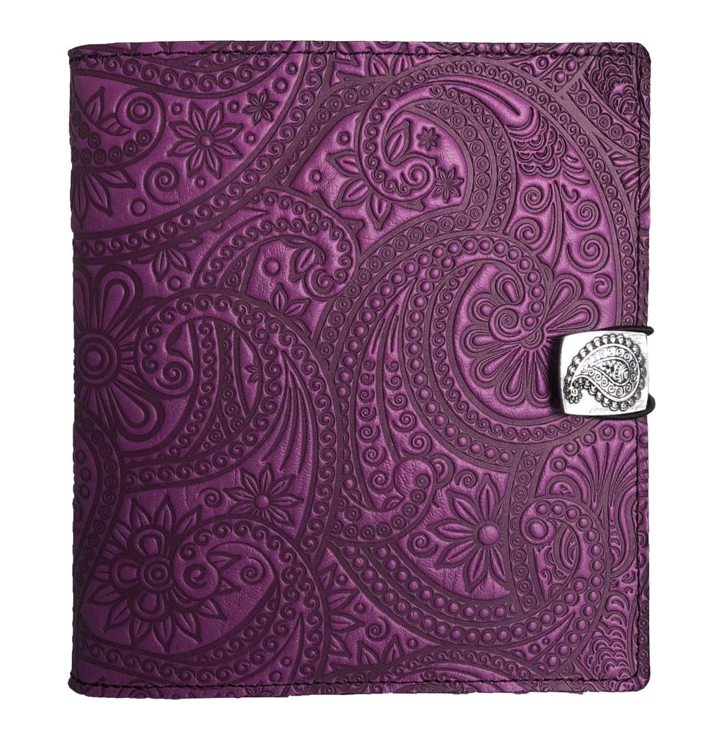 Oberon Design Leather Cover for Kindle Oasis, Paisley in Orchid