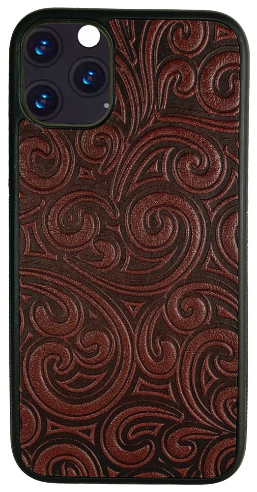 iPhone 11 PRO MAX Leather Case, Rococo in Wine
