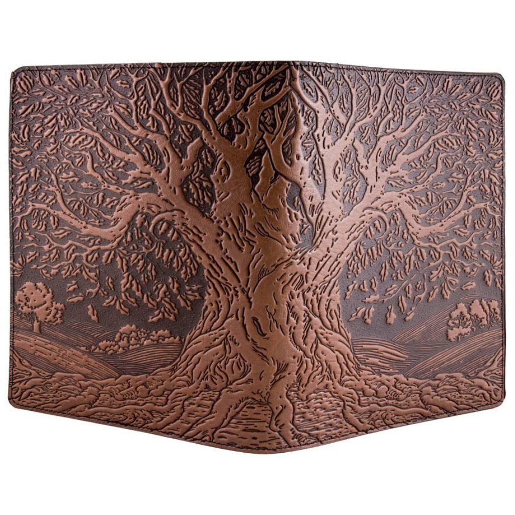 Tree of Life Composition Notebook Cover, Saddle - Open