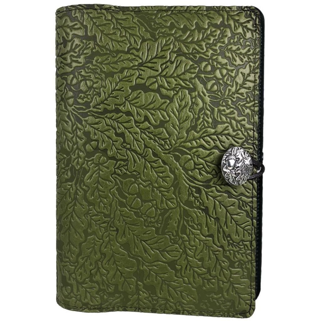 Leather Refillable Journal Notebook, Oak Leaves