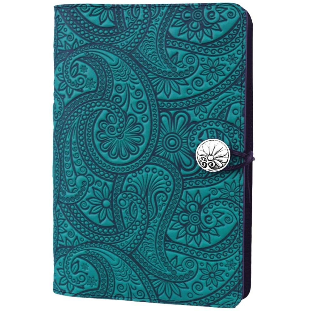 Leather Refillable Journal Notebook, Paisley