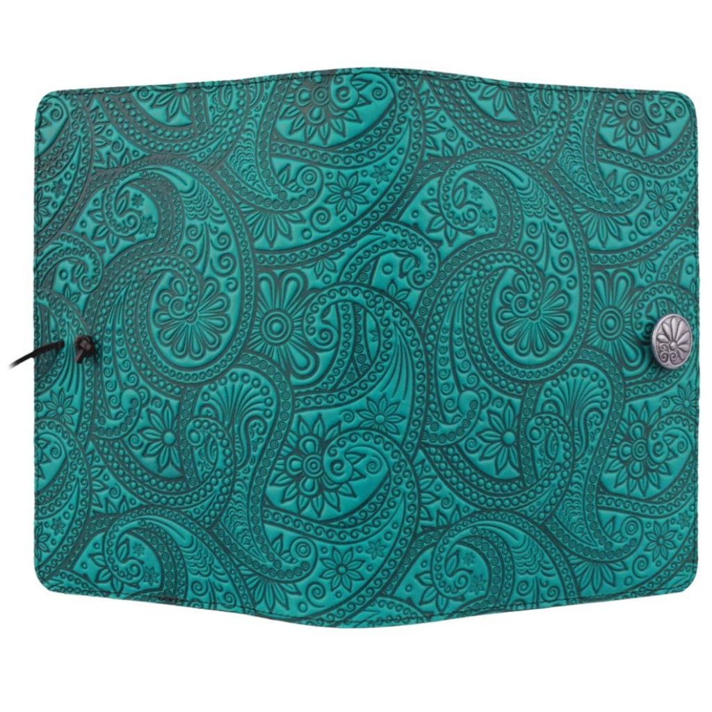 Leather Refillable Journal Notebook, Paisley