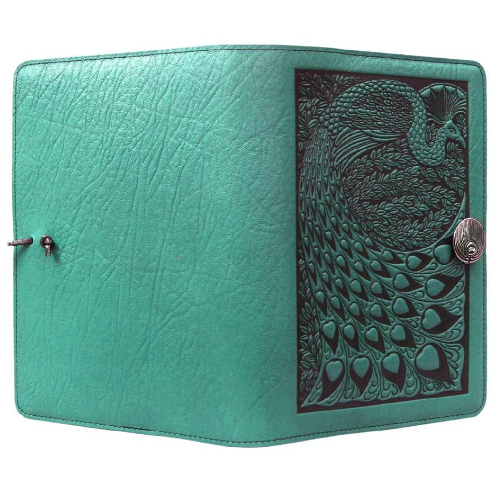 Leather Refillable Journal Notebook, Peacock