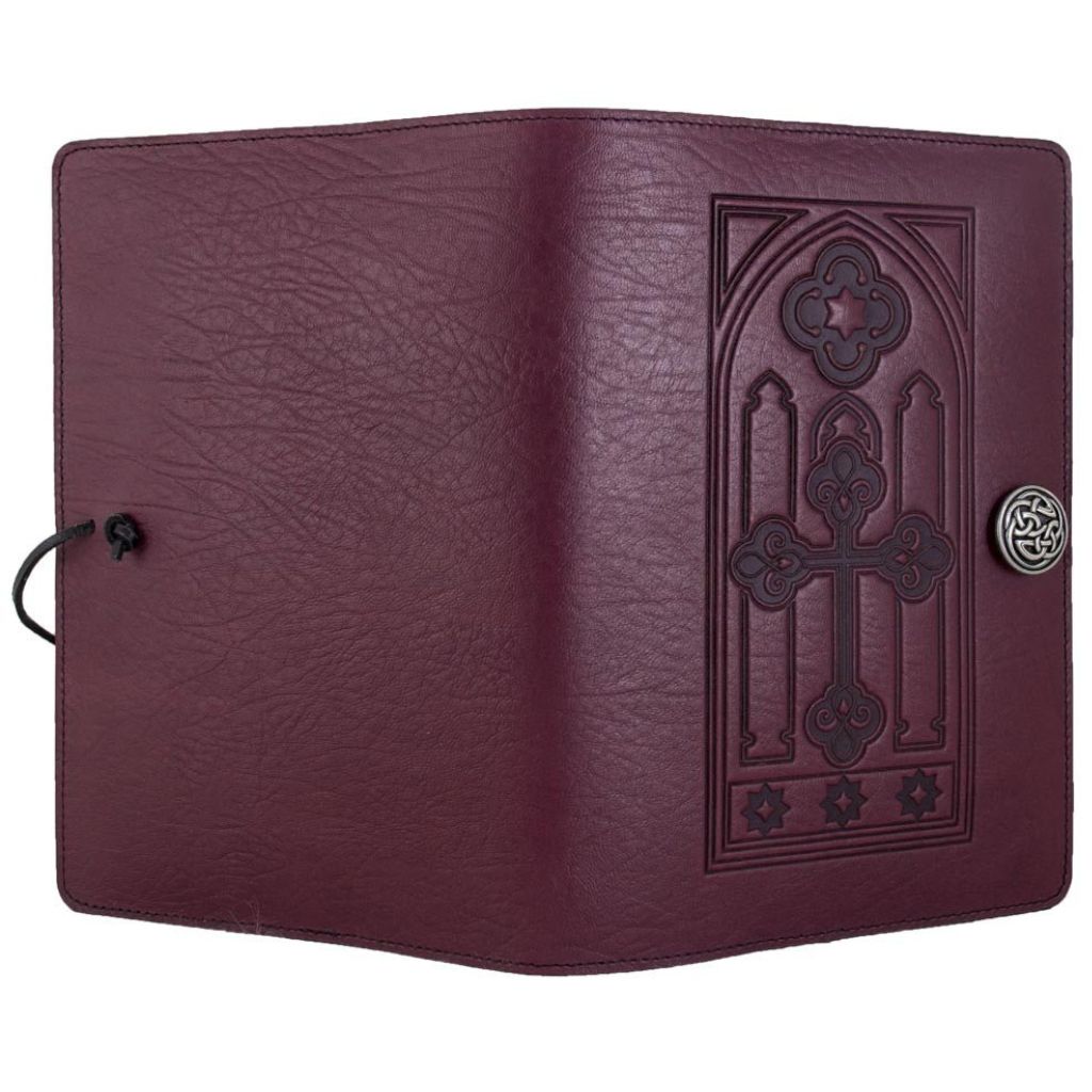 Leather Refillable Journal Notebook, Stained Glass