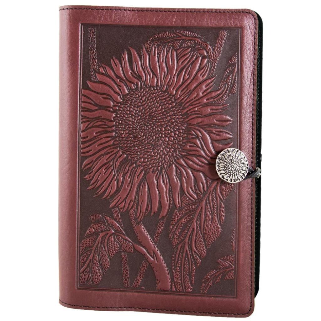 Leather Refillable Journal Notebook, Sunflower