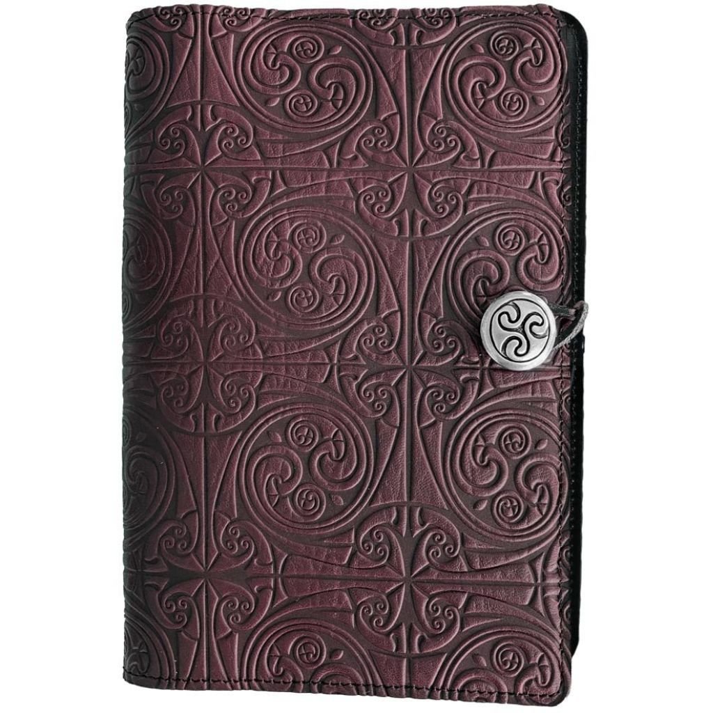 Leather Refillable Journal Notebook, Triskelion Knot