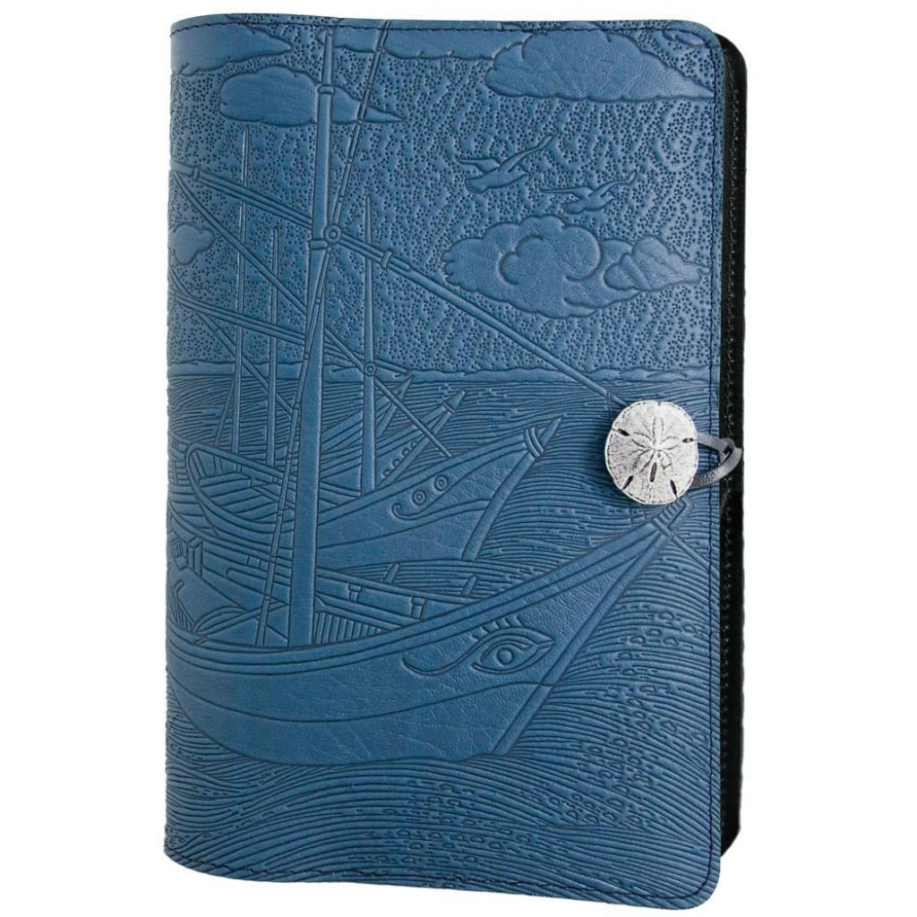 Leather Refillable Journal Notebook, Van Gogh Boats