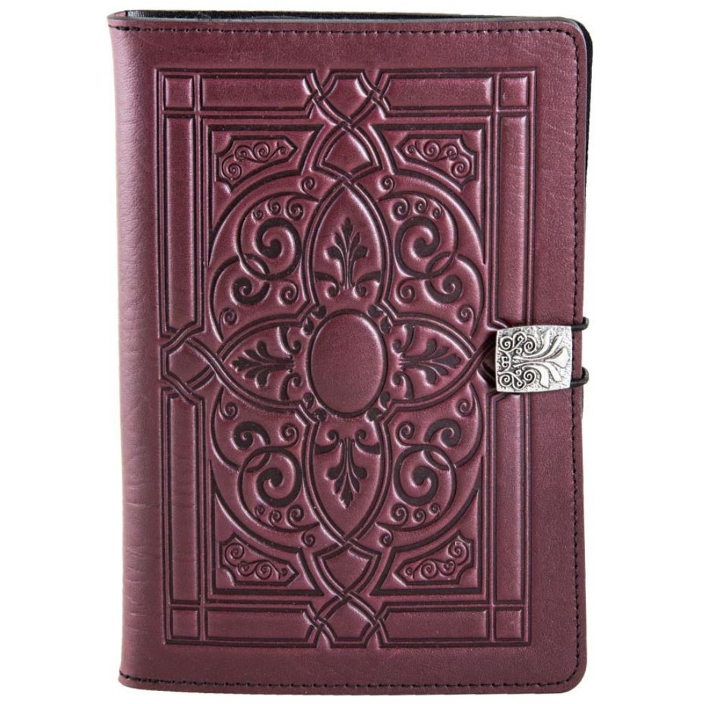 Oberon Design Leather iPad Mini Cover, Case, Florentine, Wine
