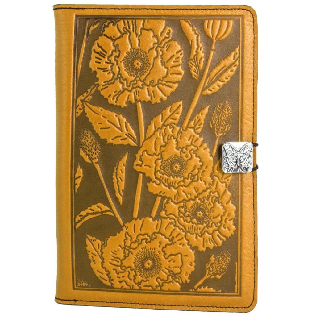 Oberon Design Leather iPad Mini Cover, Case, Oriental Poppy, Red