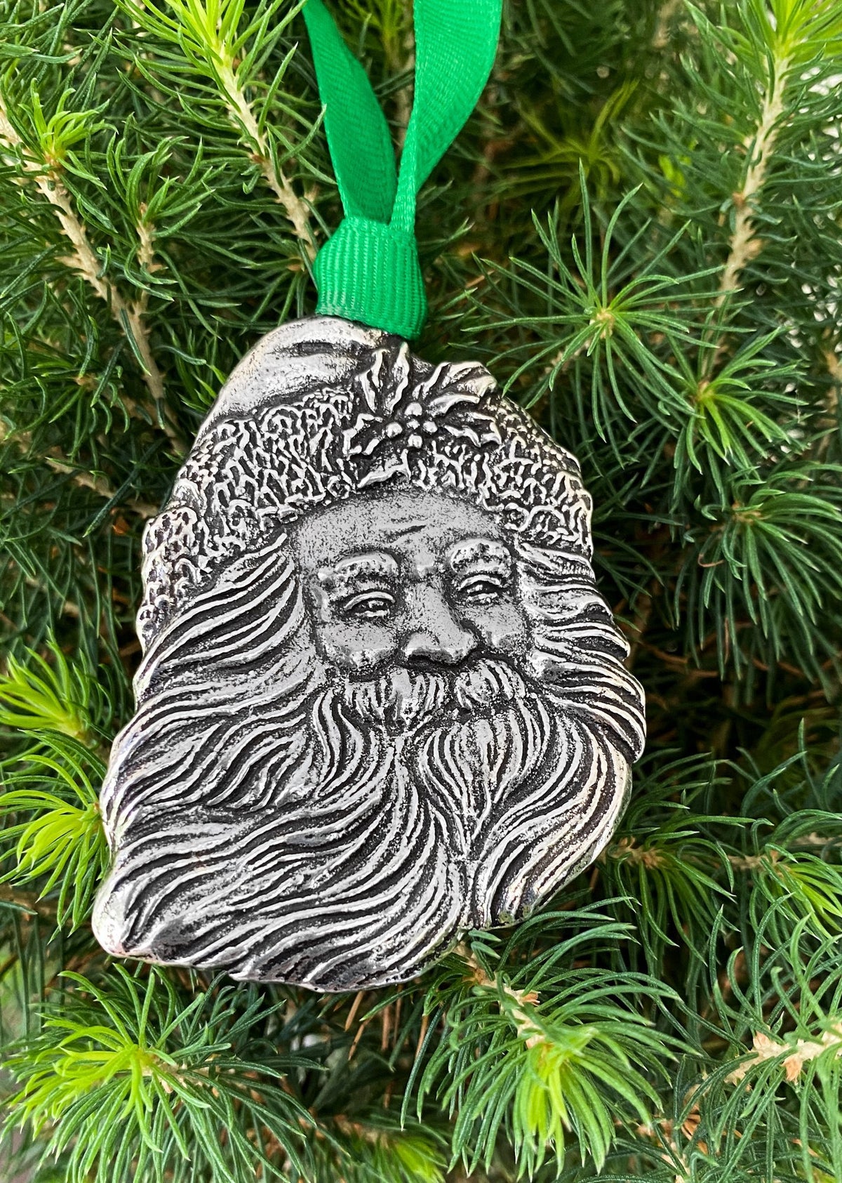 Oberon Design Collectable Metal Holiday Ornament, Santa Claus