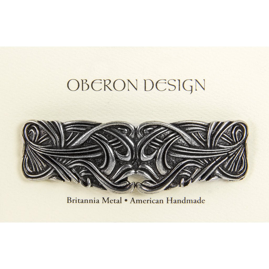 Oberon Design Hair Clip, Barrette, Hair Accessory, Art Nouveau Swirl, Card