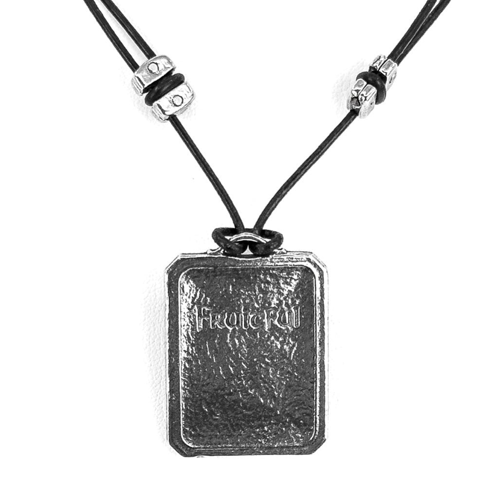 Oberon Design Wisdom Tree Hand-Cast Britannia Metal Necklace, Back &quot;Fruitful&quot;