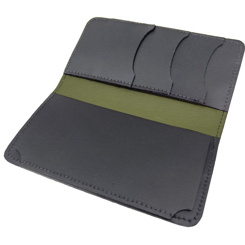 Oberon Design Leather Checkbook Cover, Interior with Card Holders