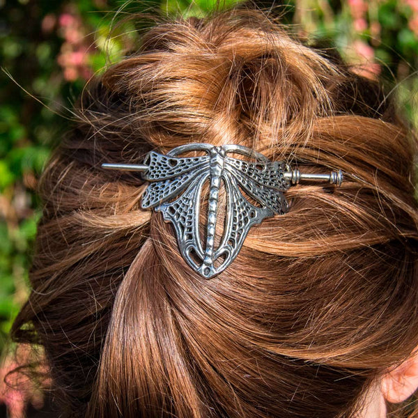 Oberon Design Hand-Cast Metal Hair Stick, Hair Slide, Art  display picture 2