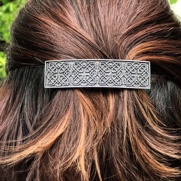 Oberon Design Hair Clip, Barrette, Hair Accessory, Celtic Braid, 80mm