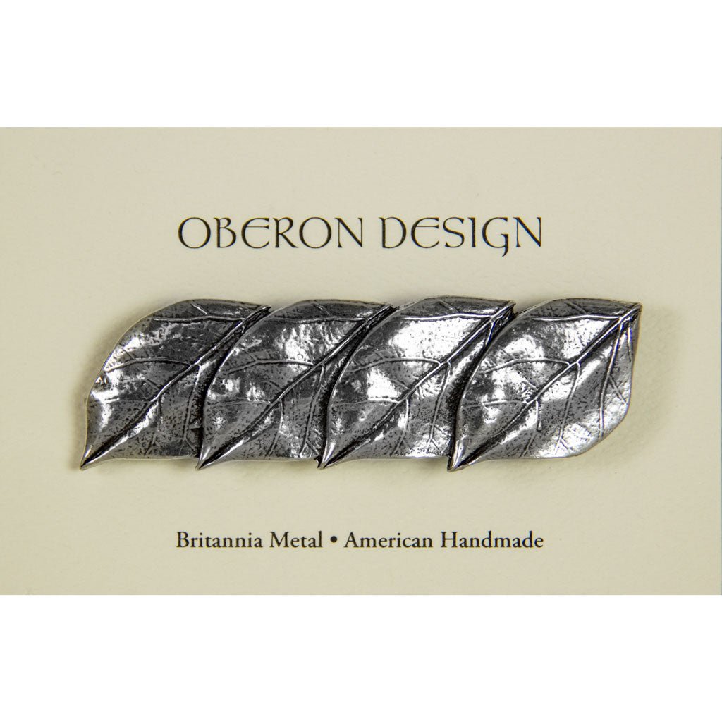 Oberon Design Hair Clip, Barrette, Hair Accessory, New Leaf, Card