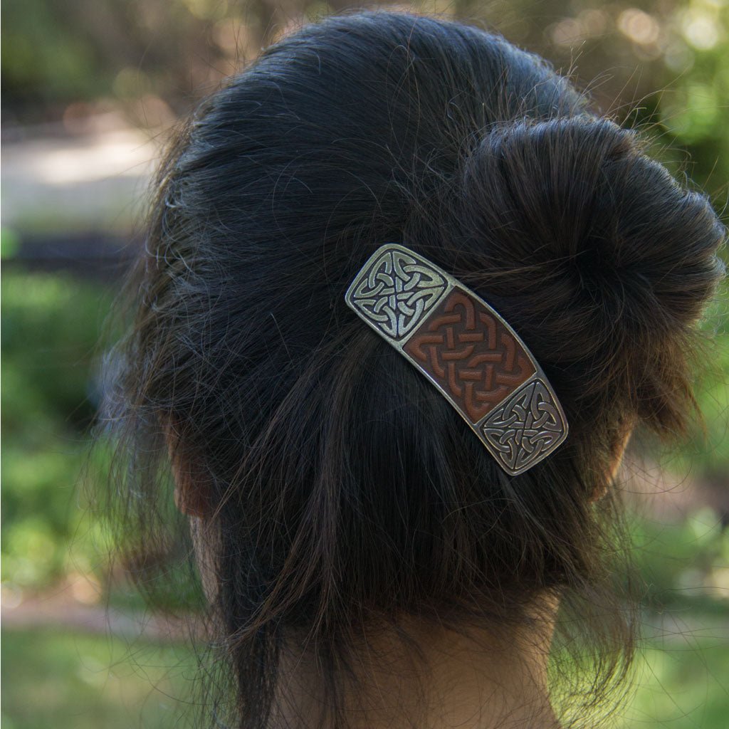 Oberon Design Hair Clip, Barrette, Hair Accessory, Celtic Knot, Model 3