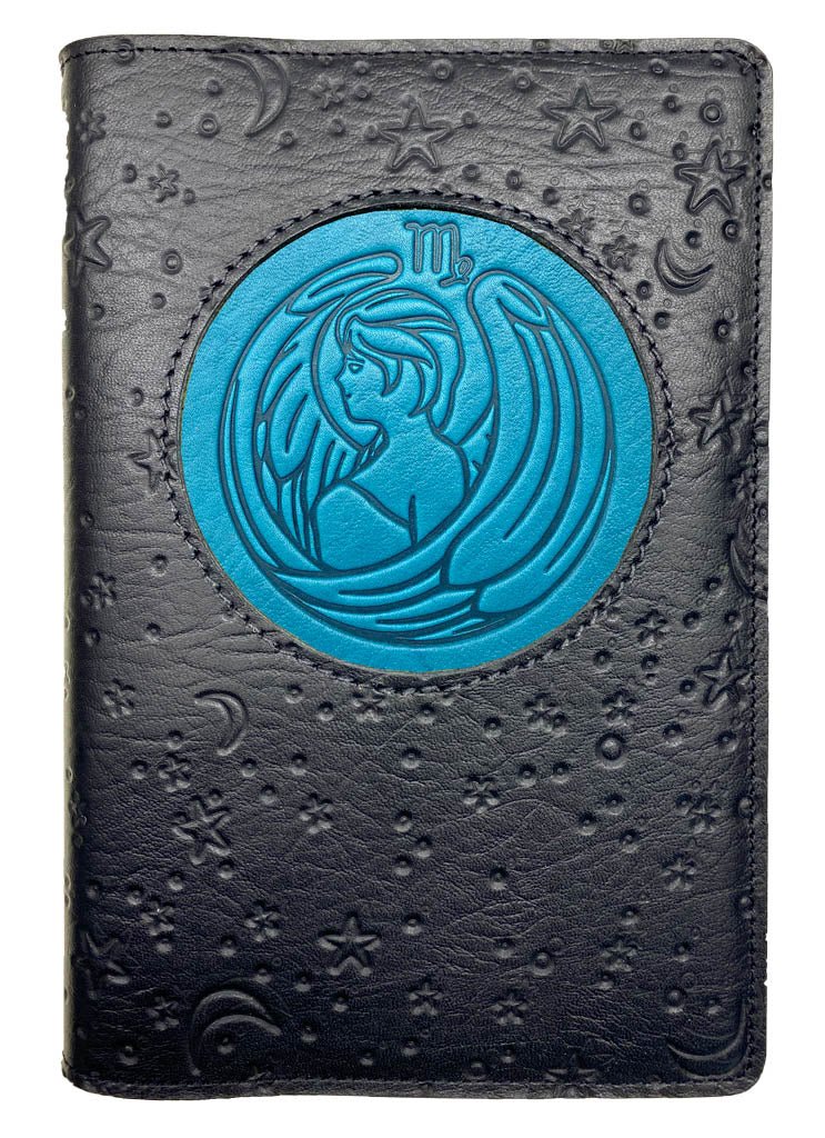 Oberon Design Zodiac Icon Journal Moon &amp; Stars, Virgo, Blue &amp; Black