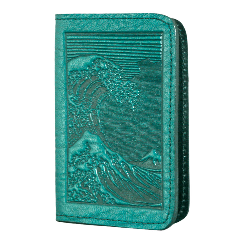 Hokusai Wave Mini Wallet, Teal