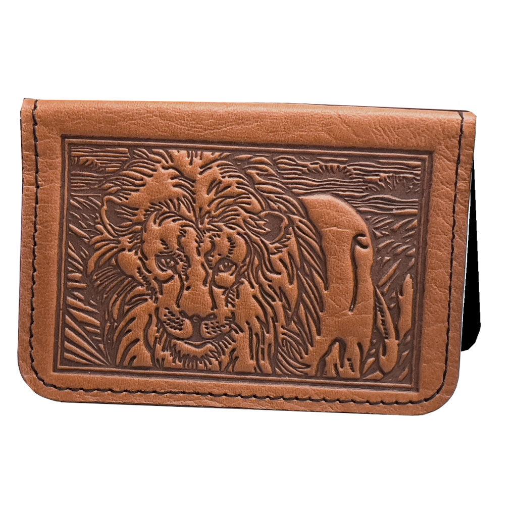 Lion Mini Wallet, Saddle