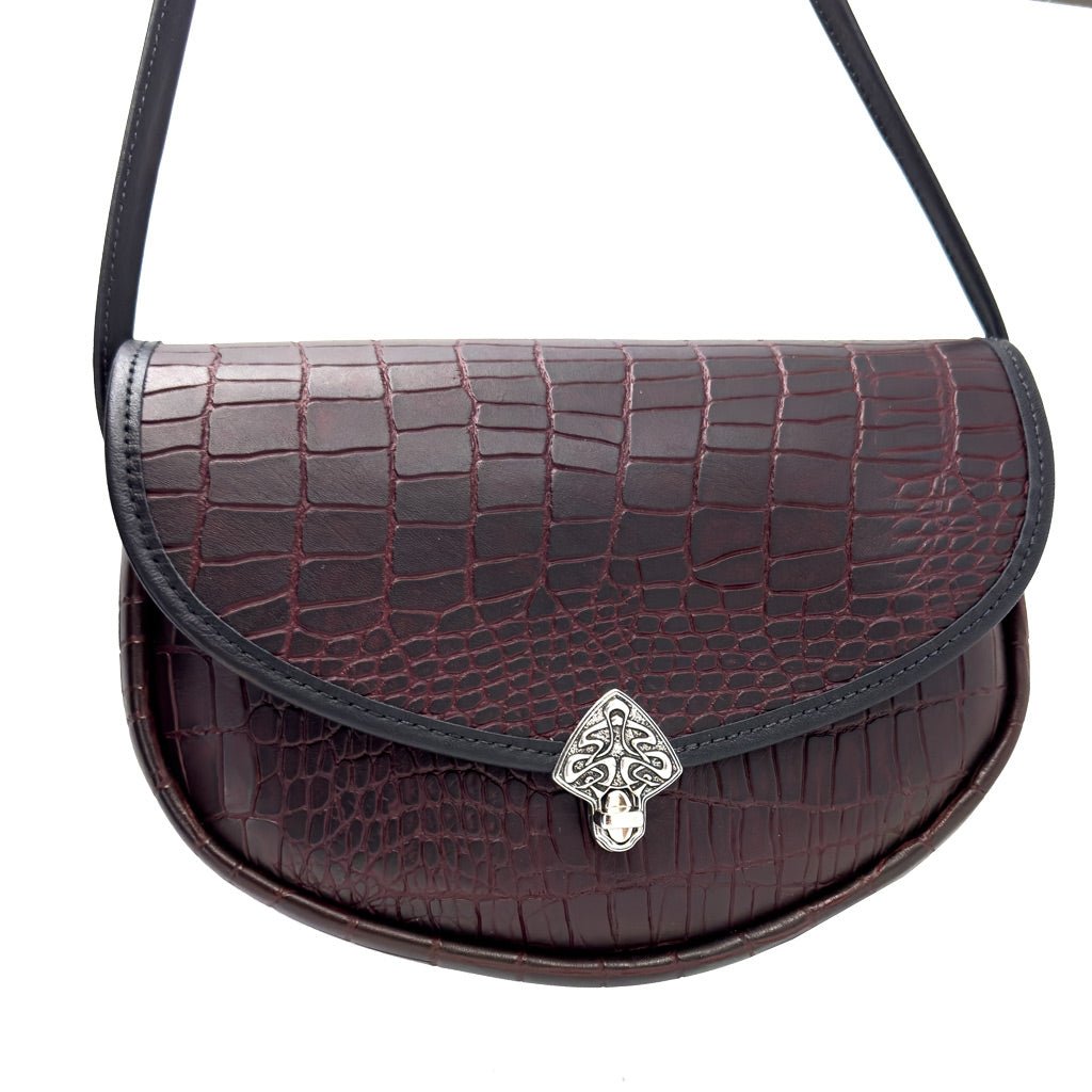 Limited Edition Leather Handbag, Large Lilah in Burgundy Alligator