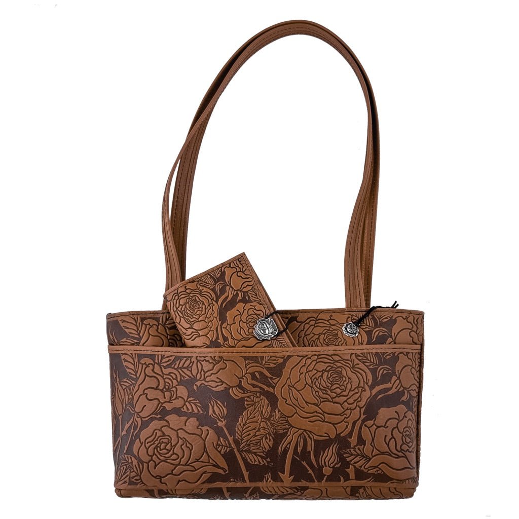 Oberon Design Streamline handbag and wallet, wild rose in saddle