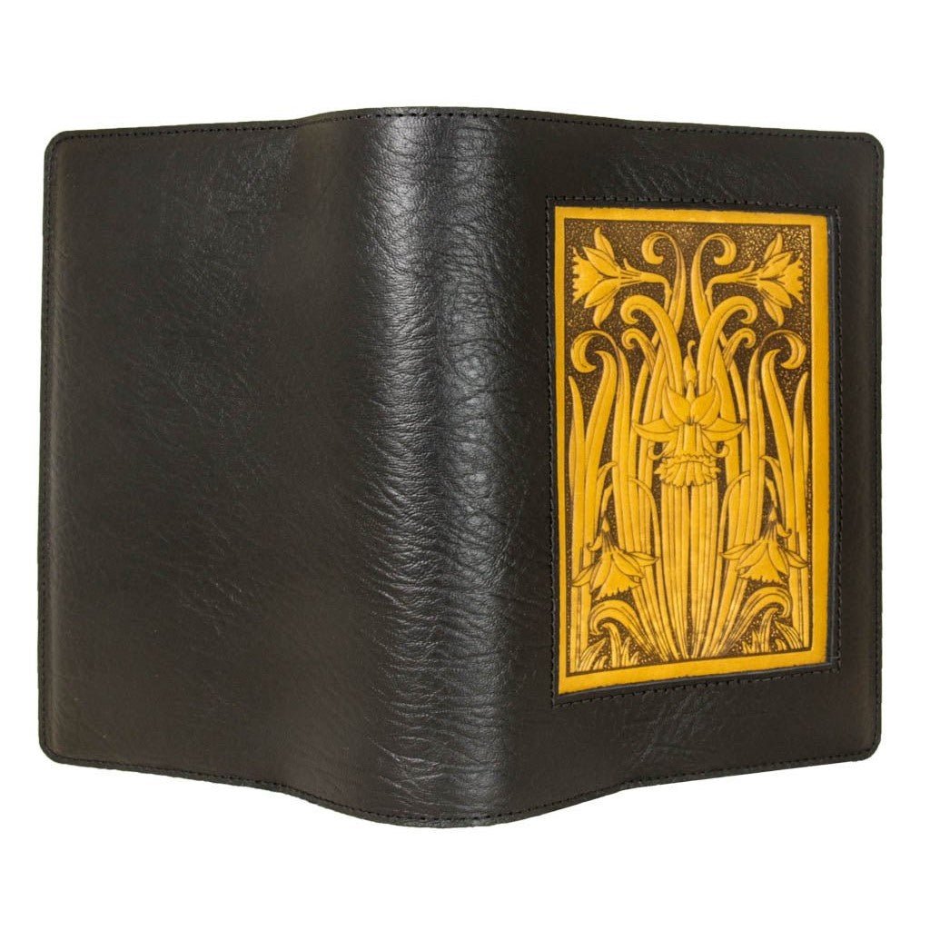 Oberon Design Leather Icon Journal Daffodil open