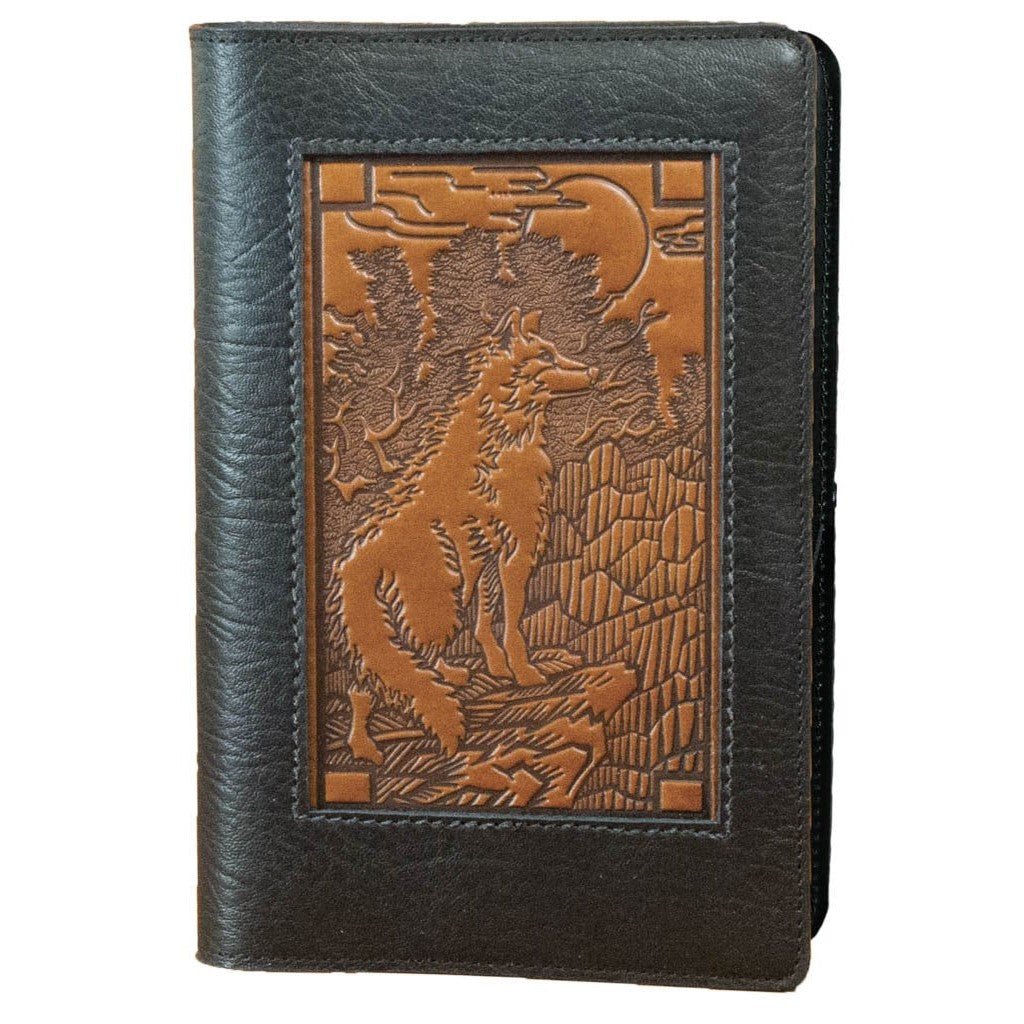 Oberon Design Leather Refillable Icon Journal Cover, Wolf