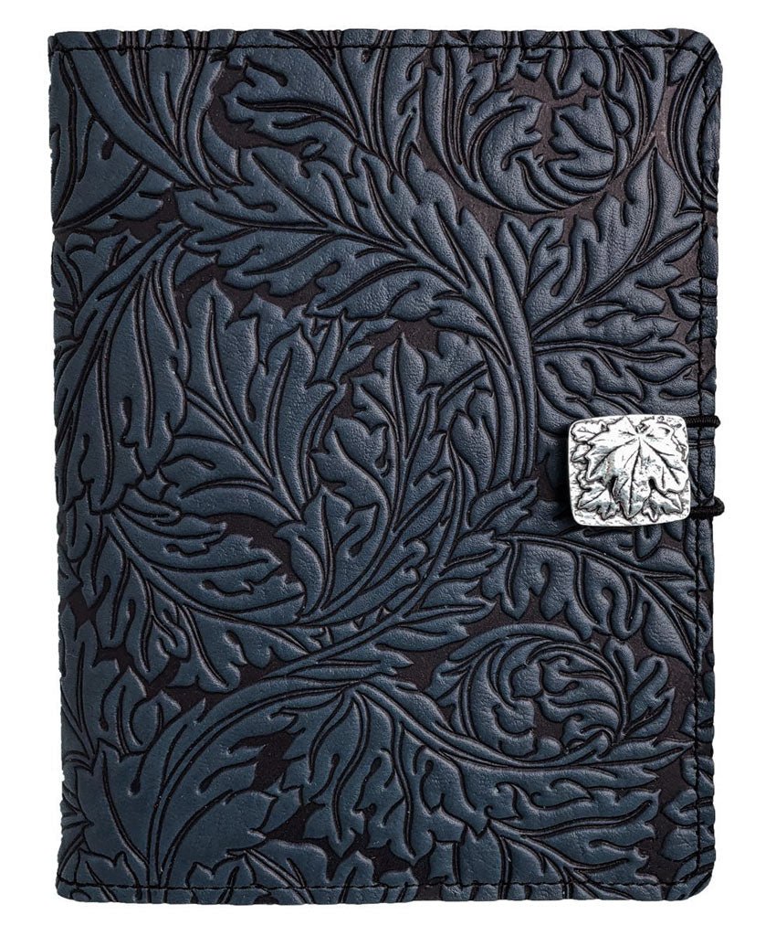 Genuine leather cover, case for Kindle e-Readers, Acanthus Leaf, Navy