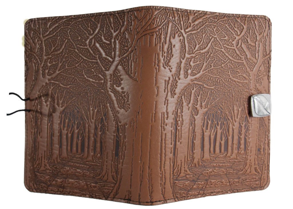 Leather Cover, Case for Kindle e-Readers, Avenue of Trees , Saddle, Open