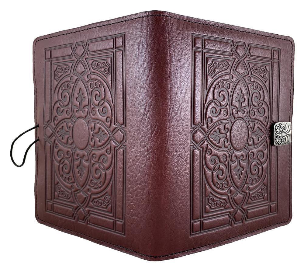 Genuine leather cover, case for Kindle e-Readers, Florentine, Wine - Open